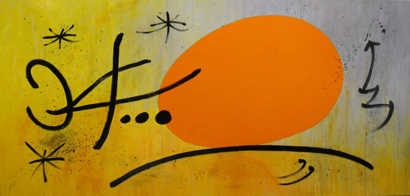 "Wall of Sun(After Miro)" 48'x100" Oil on Canvas